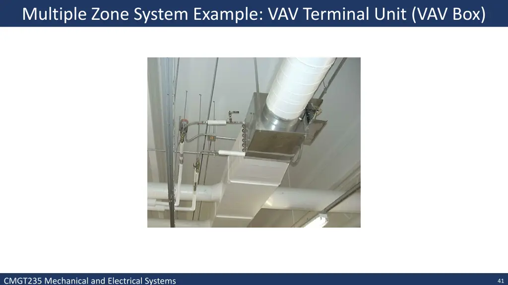 multiple zone system example vav terminal unit