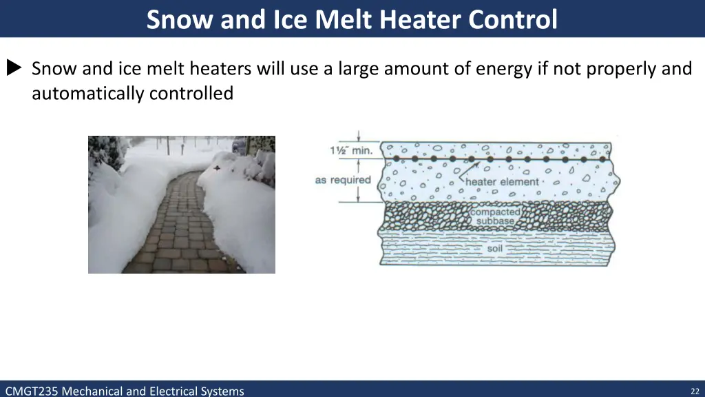 snow and ice melt heater control