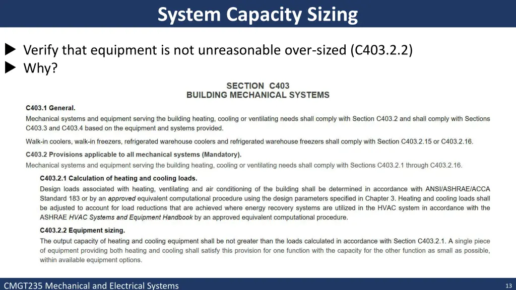 system capacity sizing 1