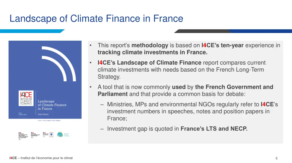 landscape of climate finance in france