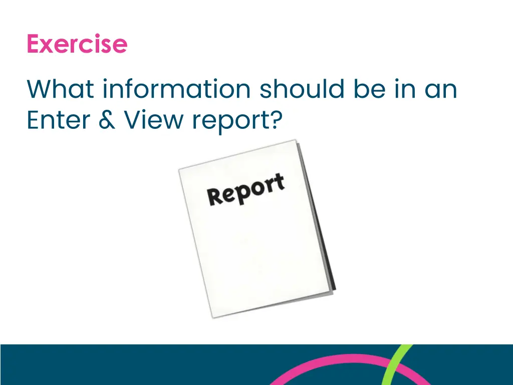exercise what information should be in an enter