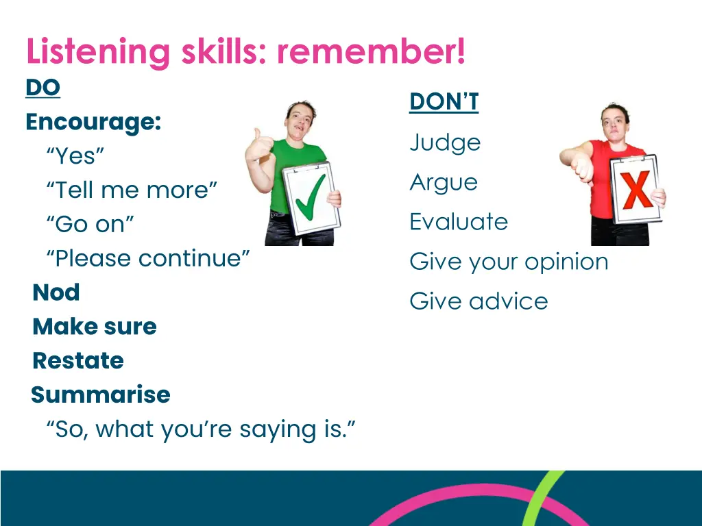 listening skills remember do encourage yes tell
