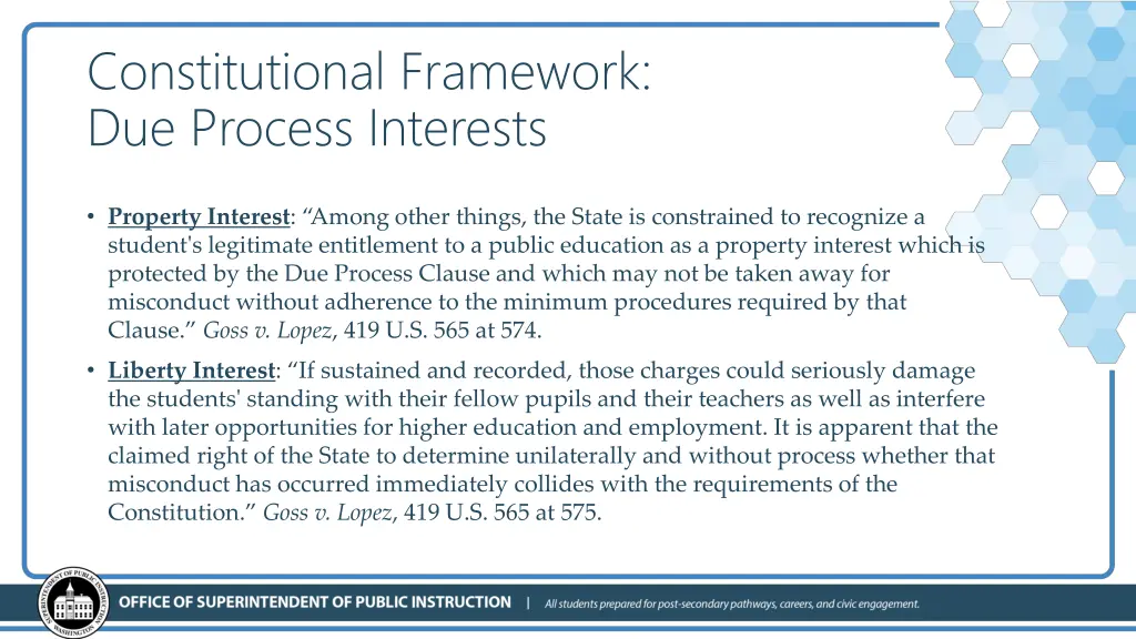 constitutional framework due process interests