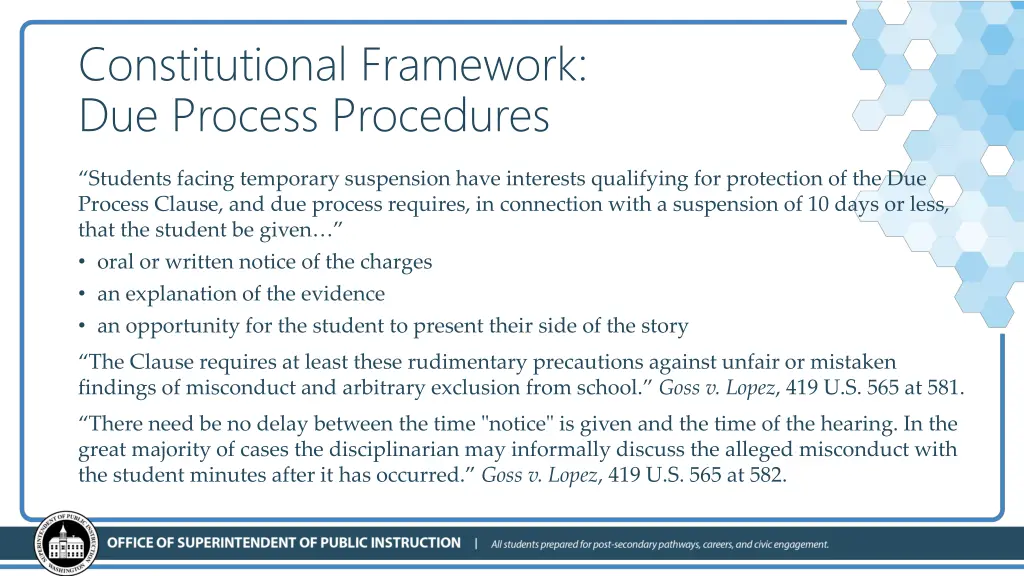 constitutional framework due process procedures