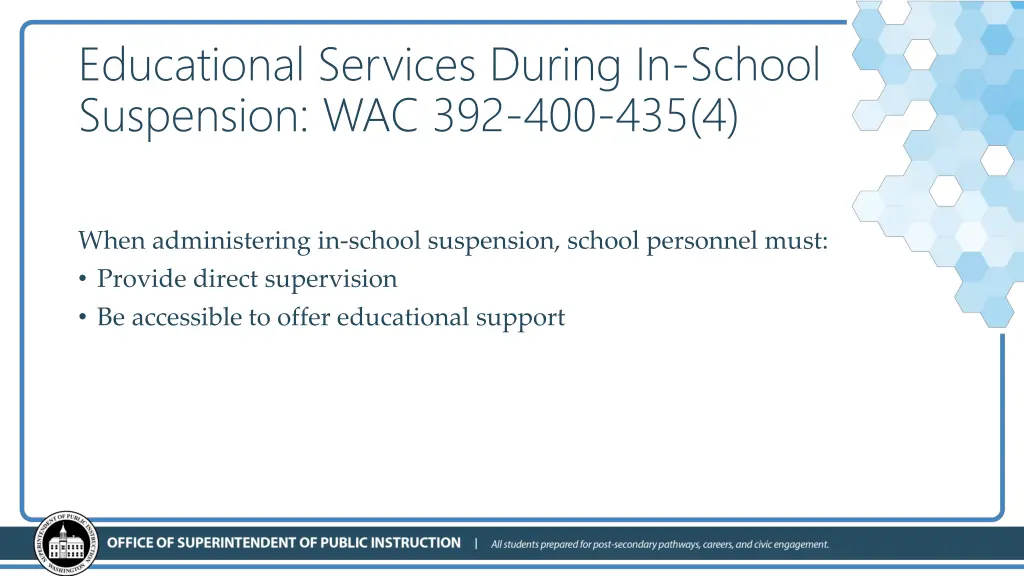 educational services during in school suspension