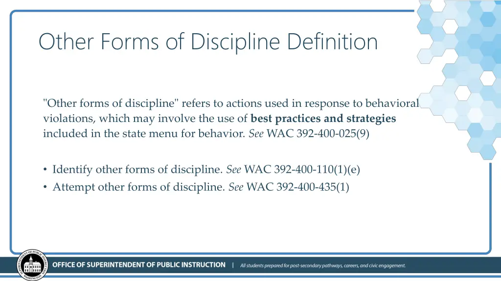 other forms of discipline definition