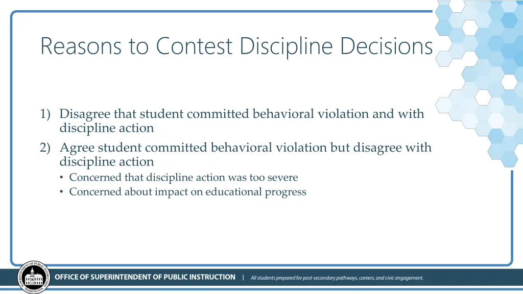 reasons to contest discipline decisions
