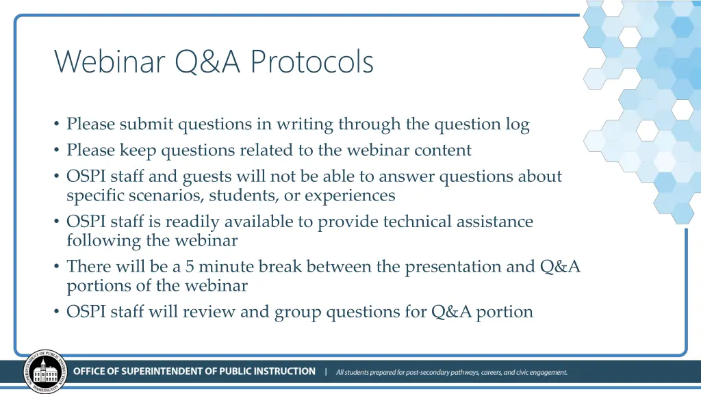 webinar q a protocols