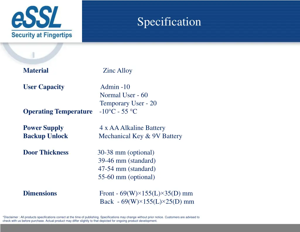 specification