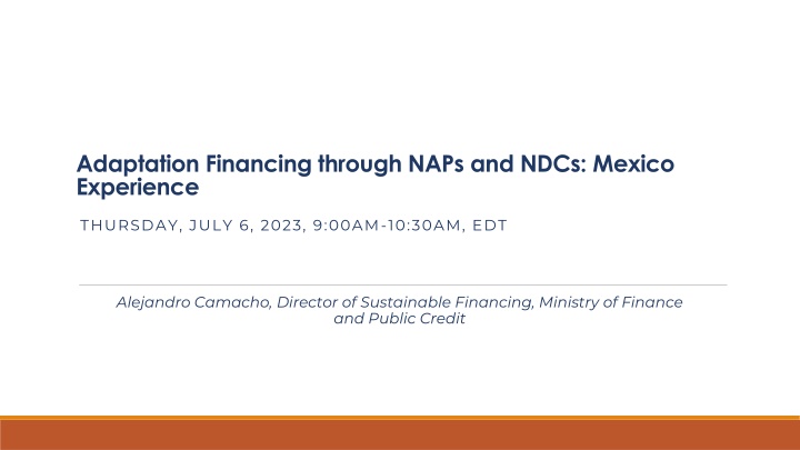 adaptation financing through naps and ndcs mexico