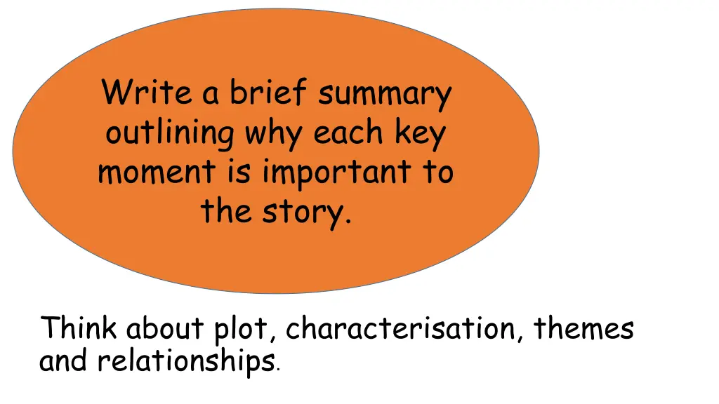 write a brief summary outlining why each