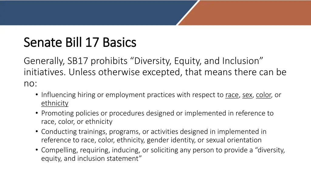 senate bill 17 basics senate bill 17 basics