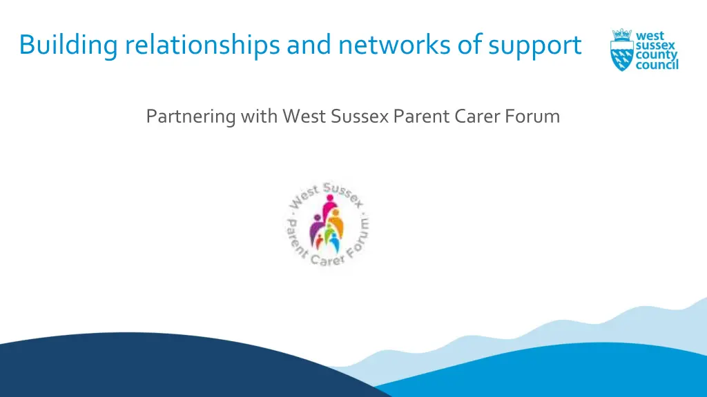 building relationships and networks of support
