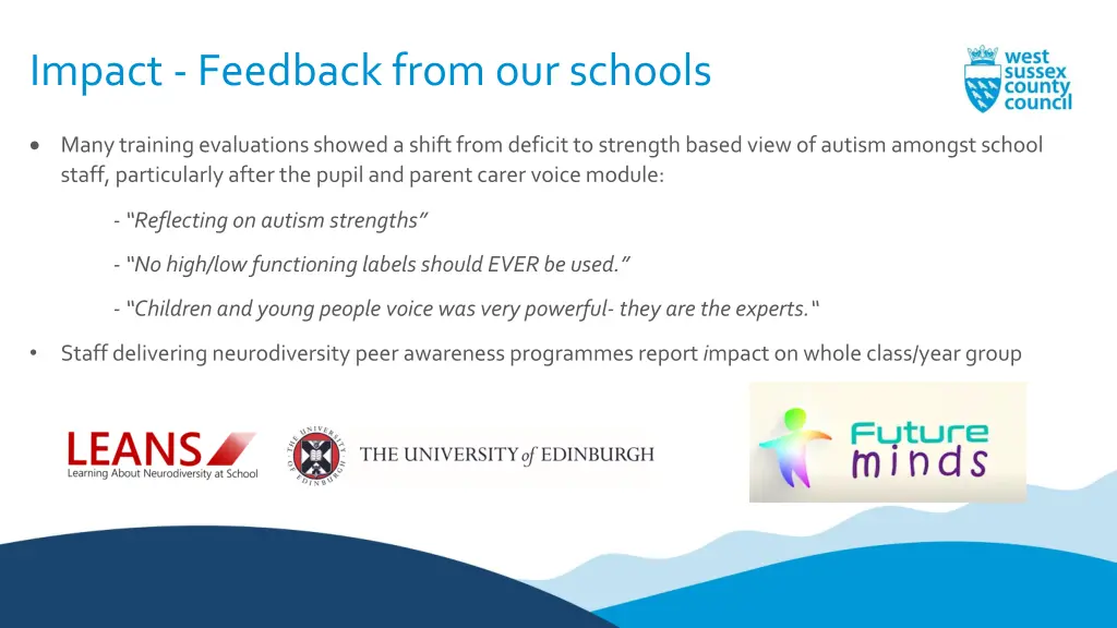 impact feedback from our schools