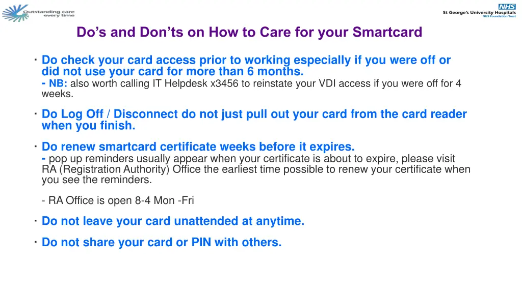 do s and don ts on how to care for your smartcard