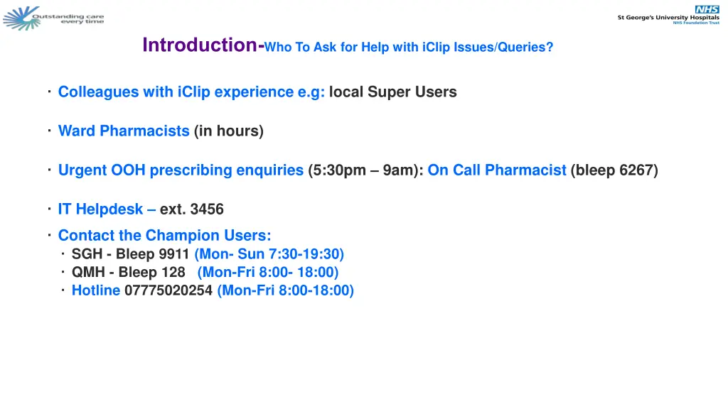 introduction who to ask for help with iclip