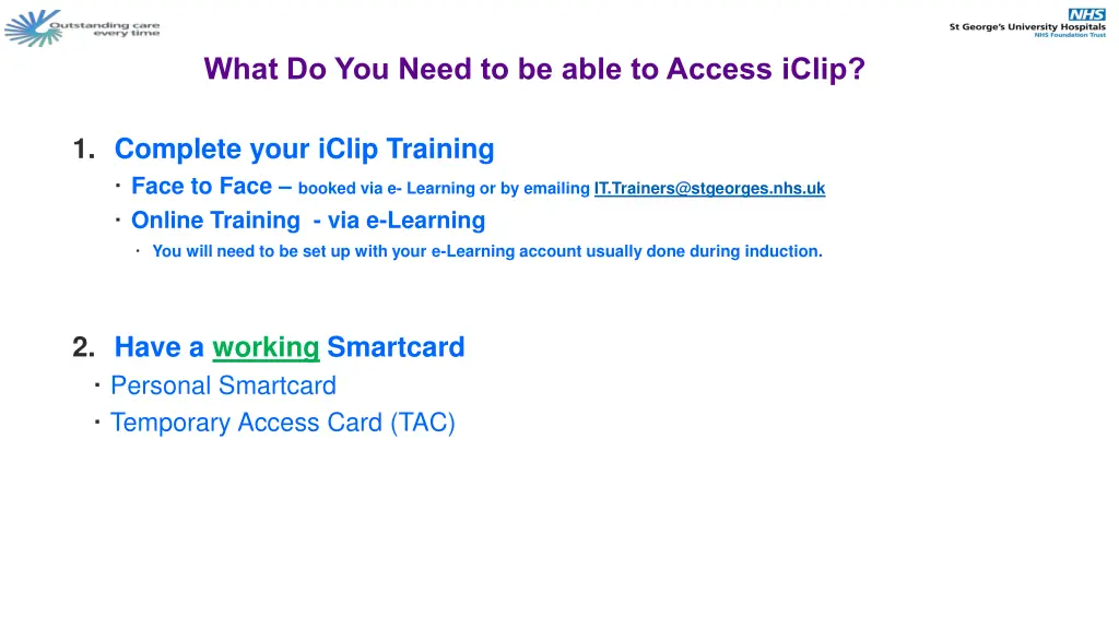 what do you need to be able to access iclip