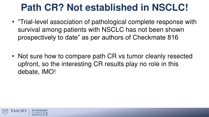 path cr not established in nsclc