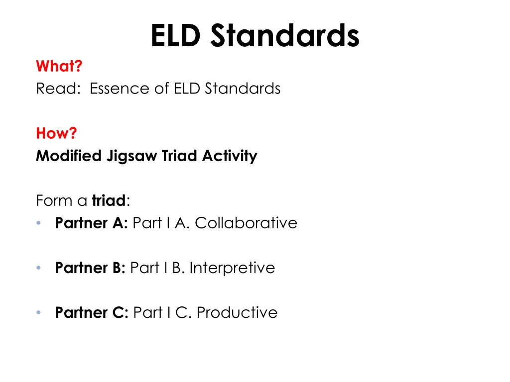 eld standards