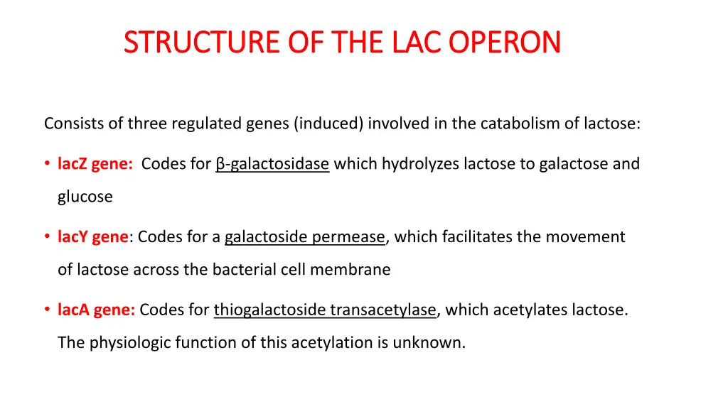 structure of the lac operon structure