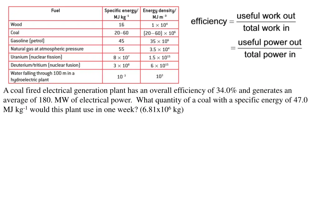 a coal fired electrical generation plant