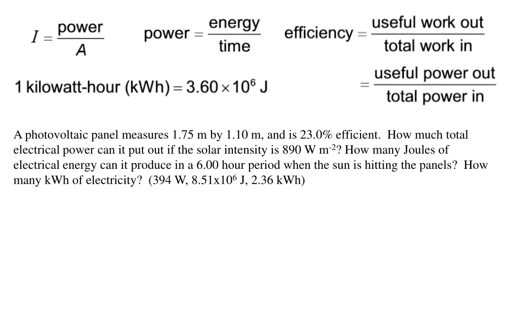 a photovoltaic panel measures