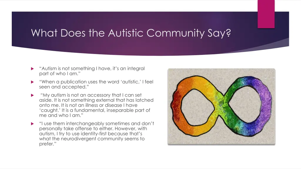 what does the autistic community say