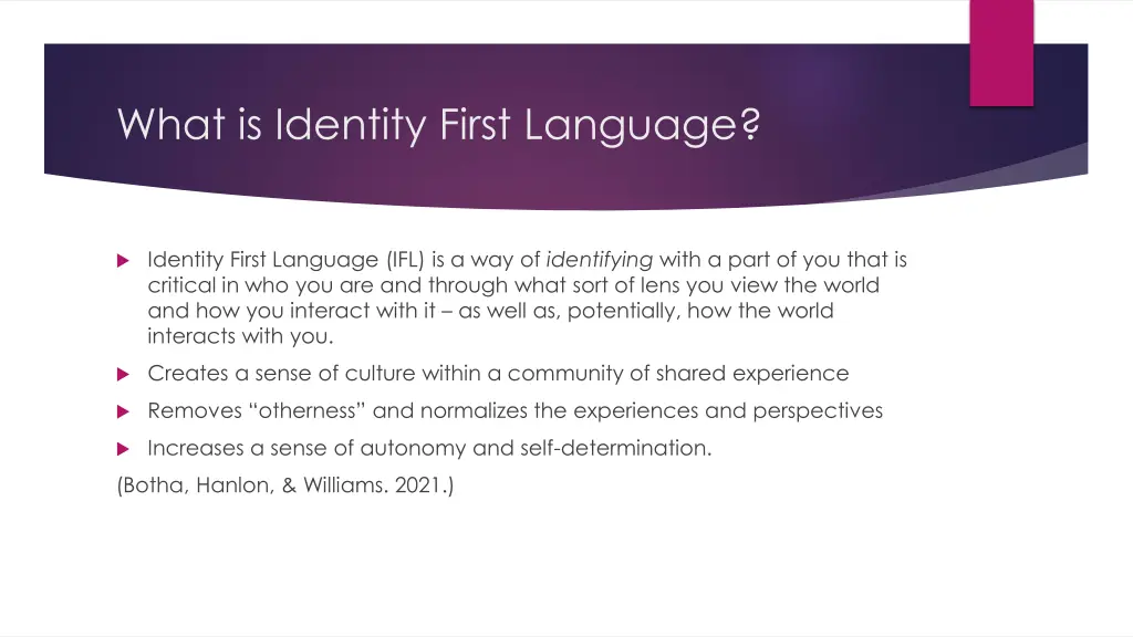 what is identity first language