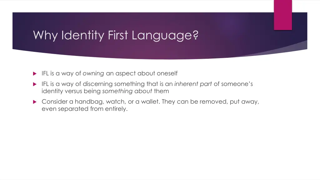 why identity first language