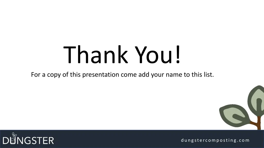 thank you for a copy of this presentation come