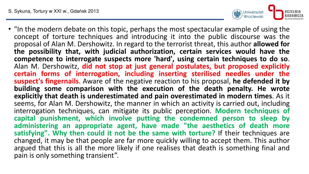 s sykuna tortury w xxi w gda sk 2013