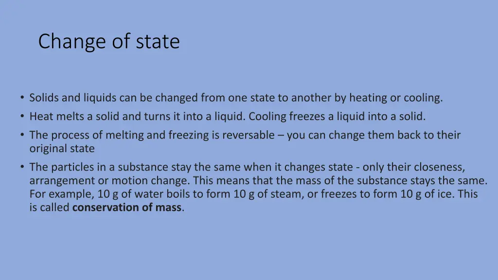 change of state