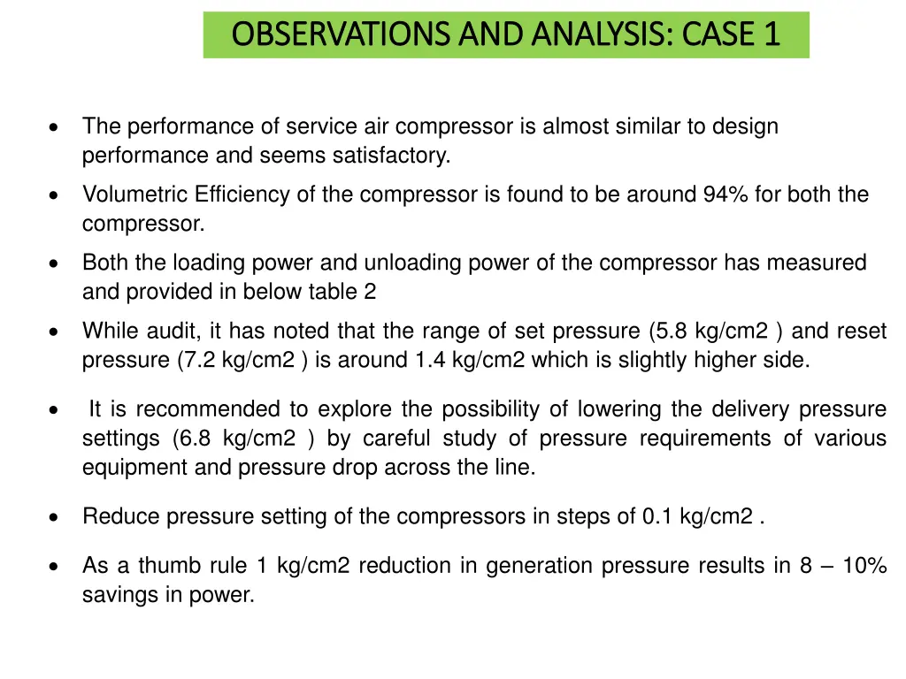 observations and analysis case 1 observations