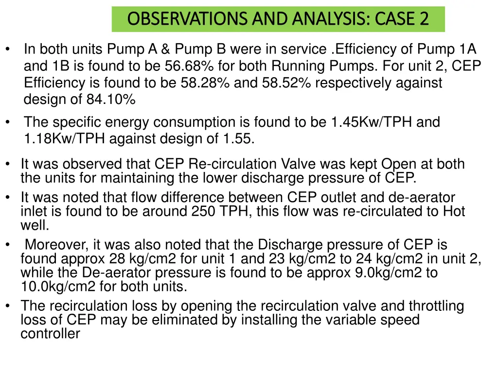 observations and analysis case 2 observations