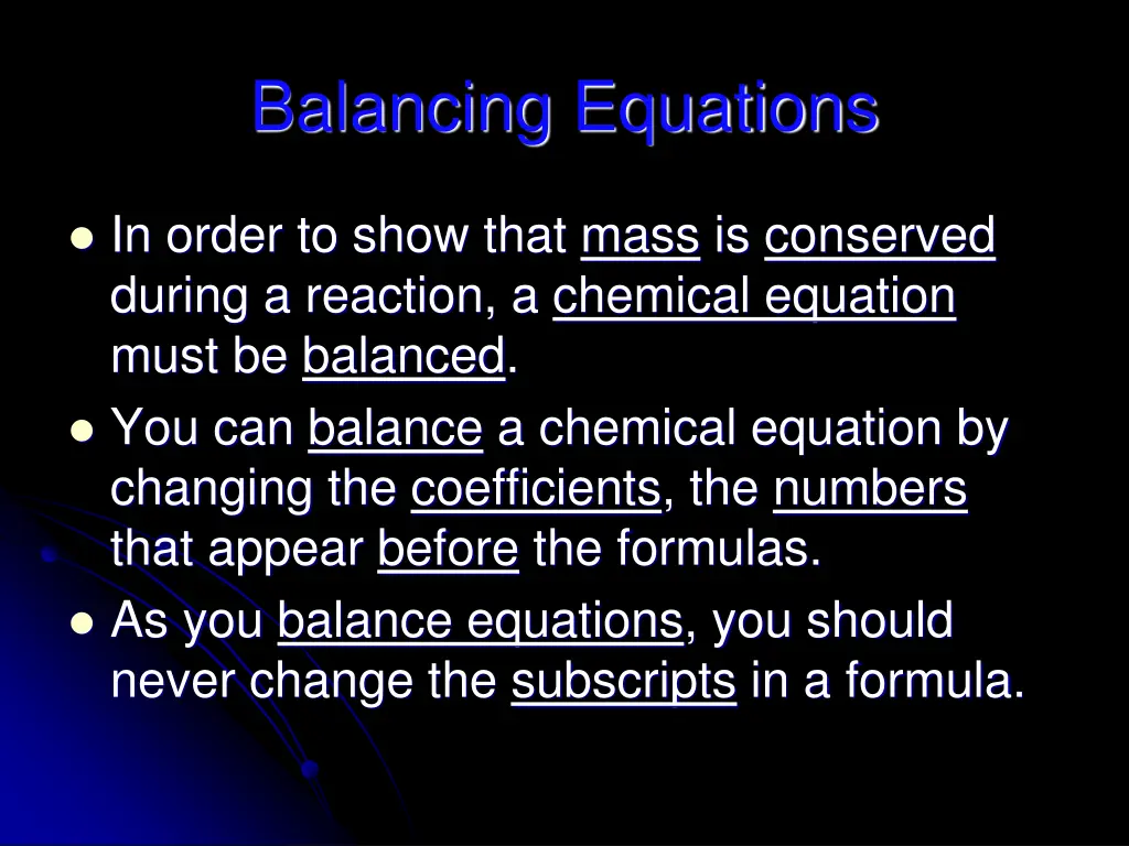 balancing equations