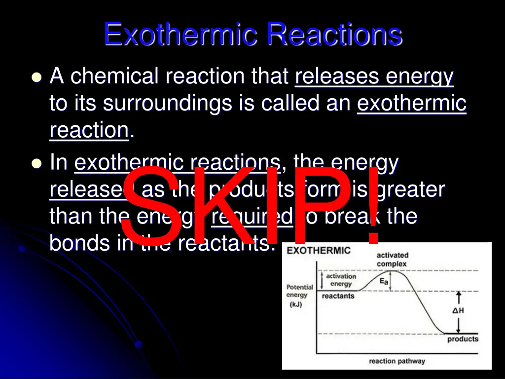 exothermic reactions