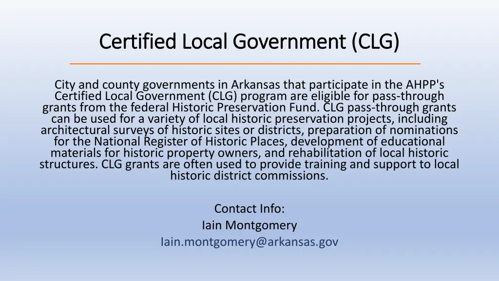 certified local government clg certified local