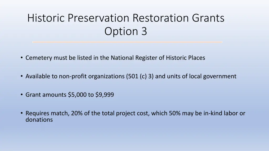 historic preservation restoration grants option 3
