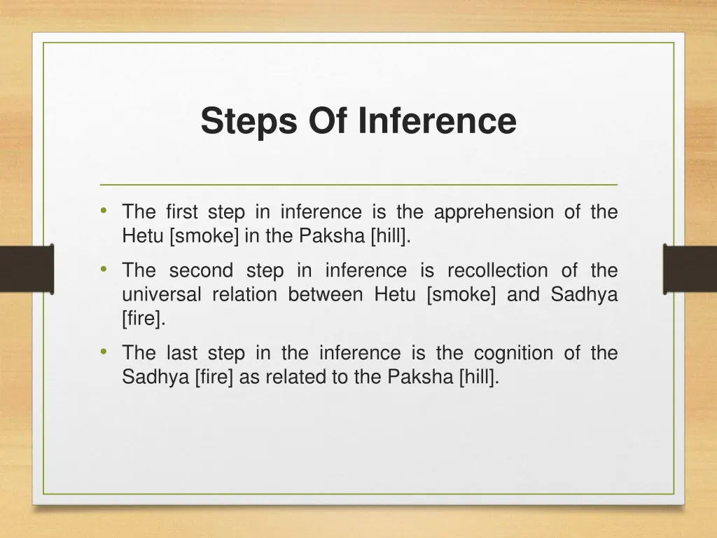 steps of inference