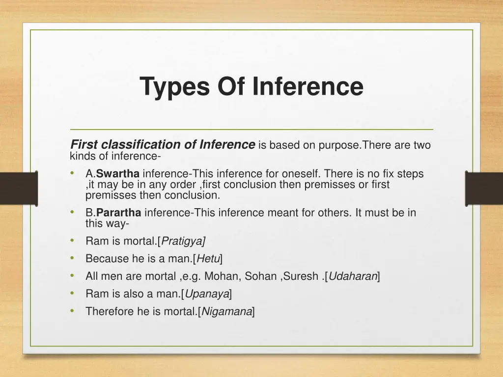 types of inference