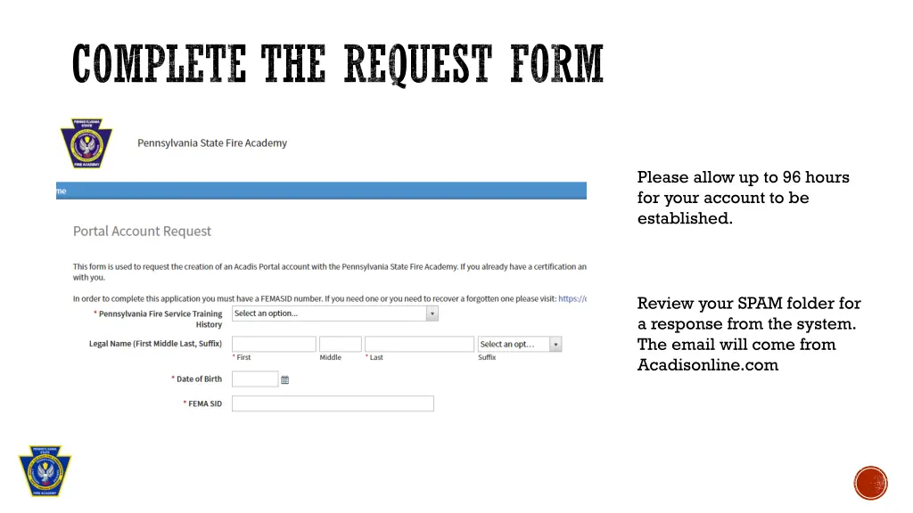 complete the request form