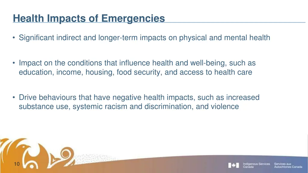 health impacts of emergencies