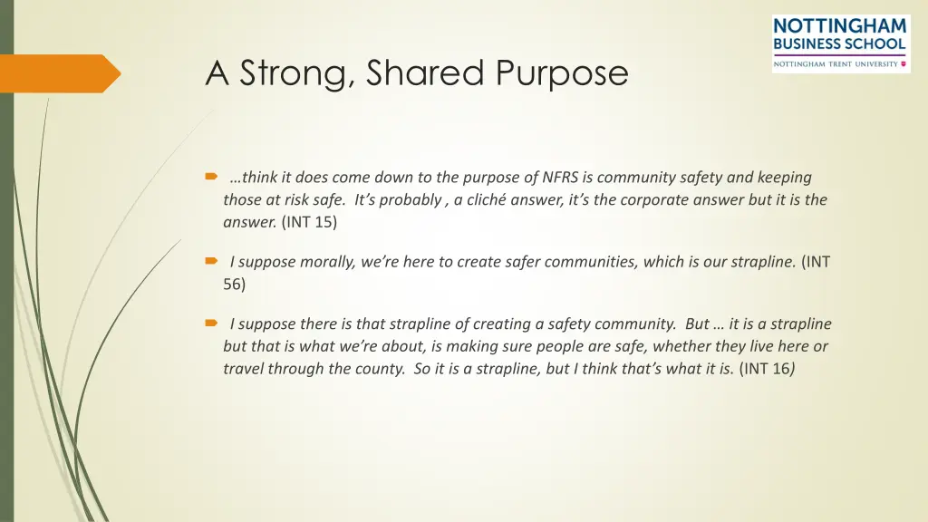 a strong shared purpose