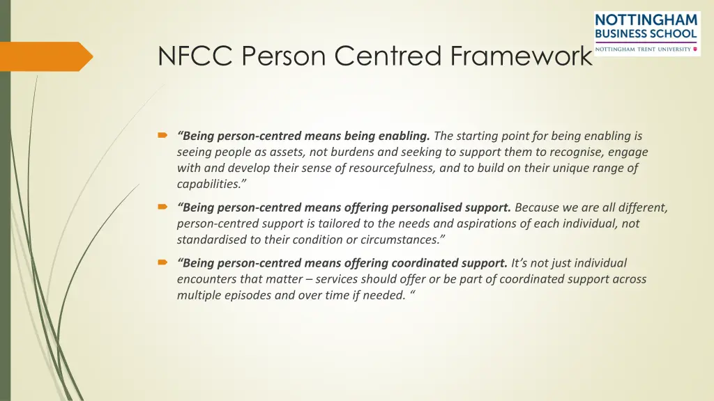 nfcc person centred framework