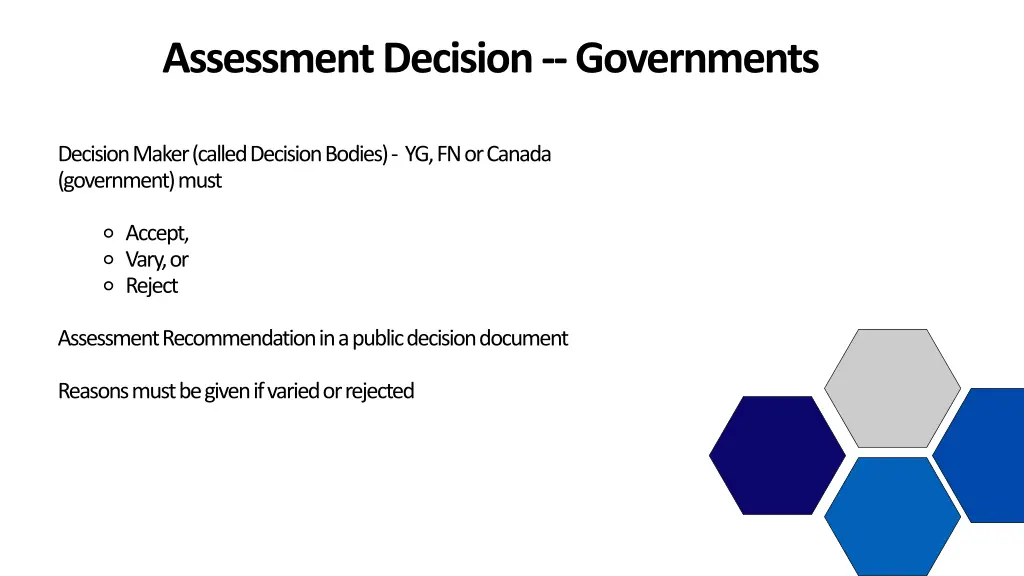 assessment decision governments