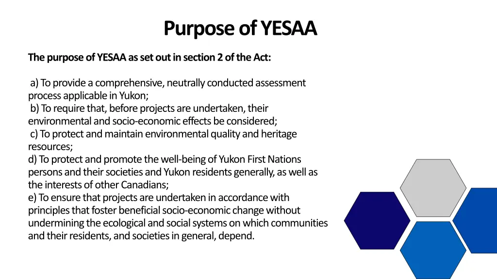 purpose of yesaa