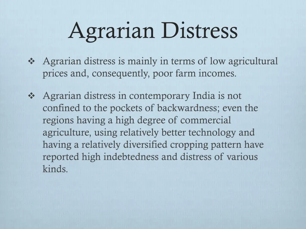 agrarian distress