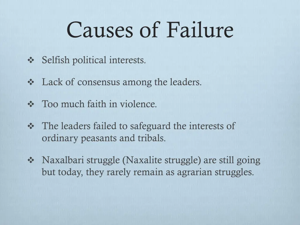 causes of failure