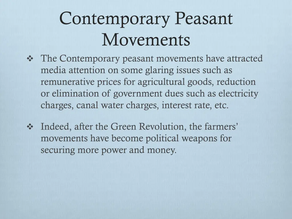 contemporary peasant movements the contemporary