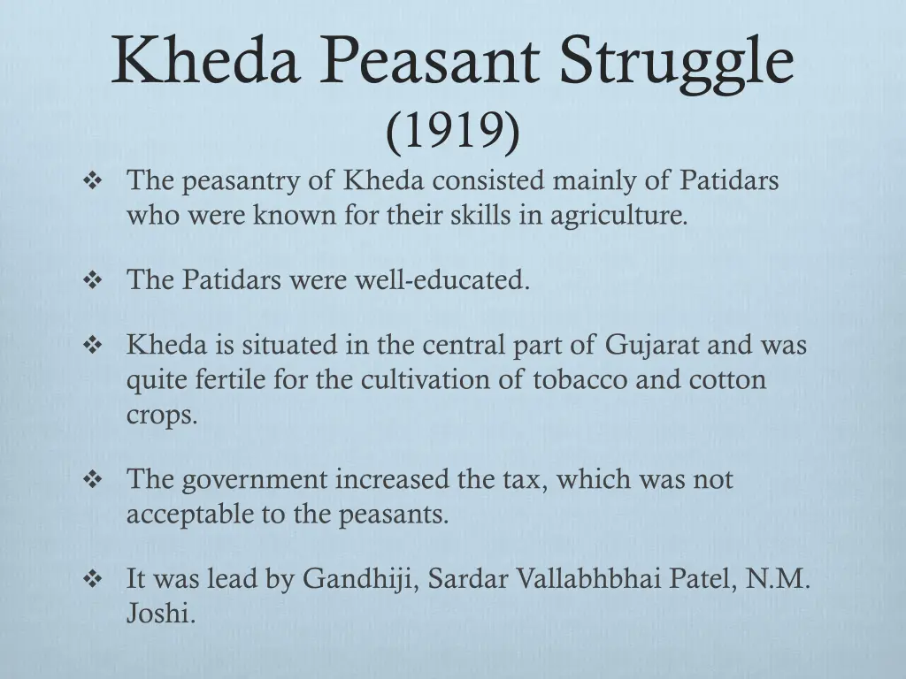 kheda peasant struggle 1919 the peasantry